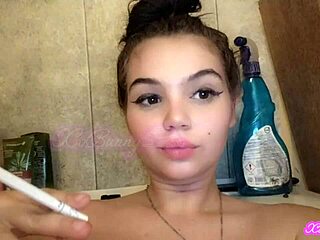 Smoking hot Romanian slave teases in bath tub