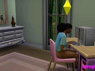 Girl Catches Futa Roommate Jerking and Gets Assfucked Hard