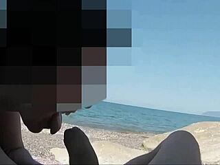 French Amateur Brunette Sucks Hard in Public Beach Blowjob Compilation