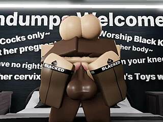 Fucking a thick red hair bitch in roblox game