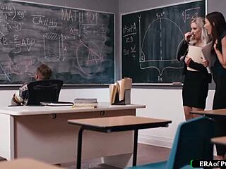 Milf Teachers Catch Colleague Jerking Off In Classroom!