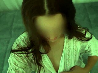 Hot Brunette In Bathrobe Gets Cum On Face