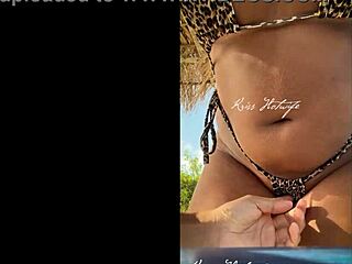 Wow, married whore shows huge ass at beach!