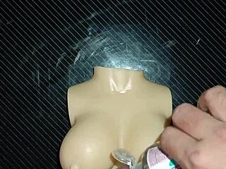 me playing with dolly's small tits for a hot handjob session