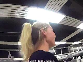 czech cutie seduced at shopping centre for pov