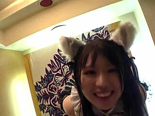 high-ranking cosplay maid with kemonomimi gets creampied. desperate for cash, hikari, 19, bangs a big client!