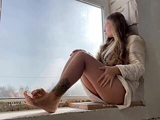 Milf Masturbates Publicly By Window