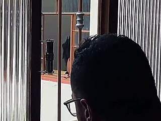 Old cuckold watches his wife give blowjob to young guy in humiliation