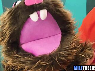 Blonde milf and teen 18+ get face fucked on sesame street set!