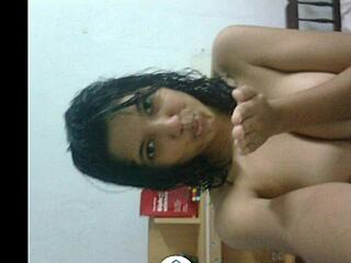 Indian teen sangita shows off her sexy shaved pussy