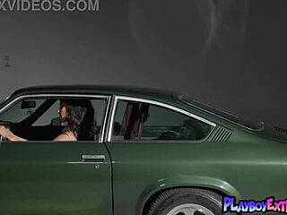 yo, check skinny milf scarlett kapella stripping naked on car hood