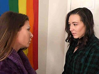 Brunette Sinn Sage Uses Her Dildo To Drill Ariex Xs Perfect Pussy