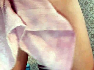 Wild Spanking and Hairy Pussy Cumshot in Bathroom Scene