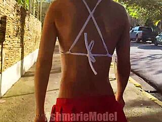 Hairy babe fluffy buttplug fun in public