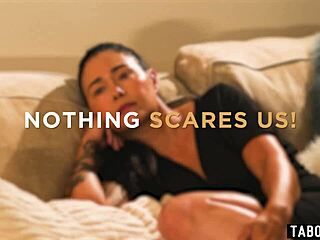 Stepmom Comforts Scared Stepdaughter and Stepson in Taboo Scene