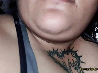 Watching porn on tiktok with my stepdaughter, i got aroused by her huge tits and used them for a hardcore blowjob