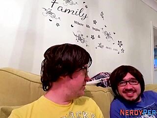 A pervert nerd guy is lucky to fuck a British slut