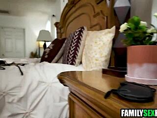 Blindfolded mature mom banged by young son