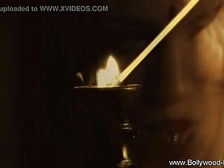 Teasing brunette in bollywood ritual striptease