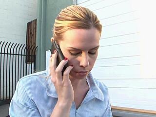 Stunning lesbian blonde comforts sex-depraved stunner in parking lot