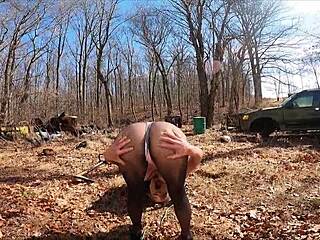 rv camping - thong leotard and pantyhose tease