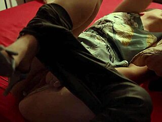 French amateur blows deep in satin lingerie