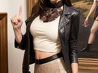 Art Lessons Turn into Intense Leather Sex Dream