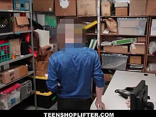 Tiny asian teen Aurora Winters avoids jail by fucking mall cop Wrex Oliver