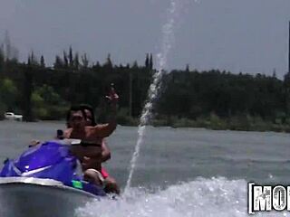 Hot threesome on seadoo fills teens with ecstasy
