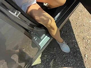 Hot amateur teen 18+ flashes and fucks outdoors