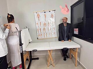 Cuckold groom takes his wife to the gynecologist for a wild surprise. Blindfolded, she's massaged and screwed by a huge cock.