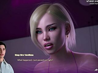 i-i-i blonde big tits step sister rubs her ass on step brother's huge cock