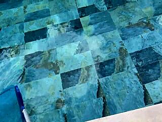 Risky outdoor sex with stepmom by the pool in cowgirl position.