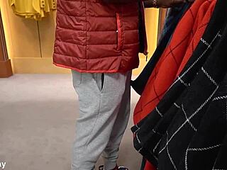 Babe sucks dick bent over for Christmas gifts outdoors