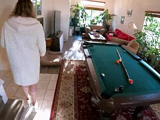 Horny milf bangs the new pool guy with her curvy body and big tits