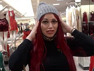 Babe sucks dick bent over for Christmas gifts outdoors