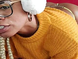 Beautiful Latina Slut Swallows Dildo in Solo Masturbation