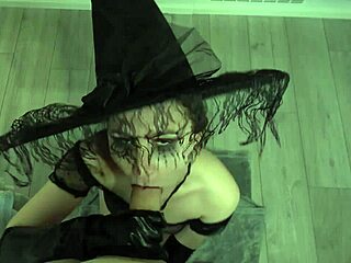 Sexy Witch in Costume Deepthroats Cock for Cum Potion Recipe