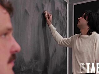 Teacher and delinquents cum on Haley Spades in detention.