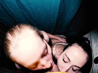 Double Oral Fun in Bathroom: Blonde and Brunette Suck Big Cocks, Moaning Loudly.