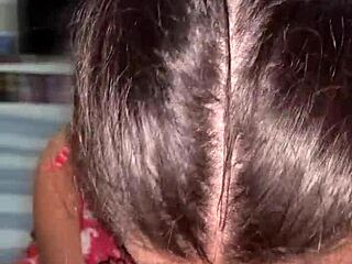 debora prado jerks cock then gives deep sloppy blowjob