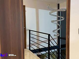 Caught spying on big ass stepsis in shower, banging hard