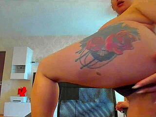 Blonde girl with big natural tits and ass on webcam