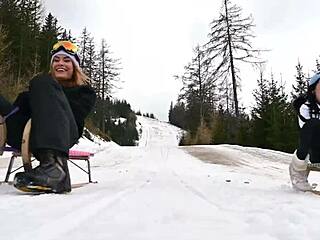 Yo, slutty BFFs Anna De Ville and Kitana Lure rock strap-on threesome by the pool. Holiday banging GP3170 is fire!