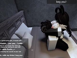 Roblox bunny-girl hops on my cock