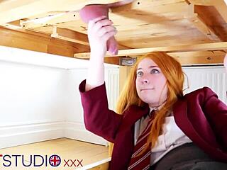 Victoria Greene Sucks Cock And Gets Uniform Drenched In Cum At Milking Table!