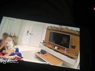 Cuckold Husband Records Wife Fucking Friend on Sofa