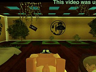 Slut gets fucked hard by big cock in Roblox game.