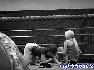 Bigtitted Eurobabe Wrestles with Lesbian Beauty in 69