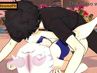 Cat Girl Experiences Intense Fucking with Rich Man on Beach